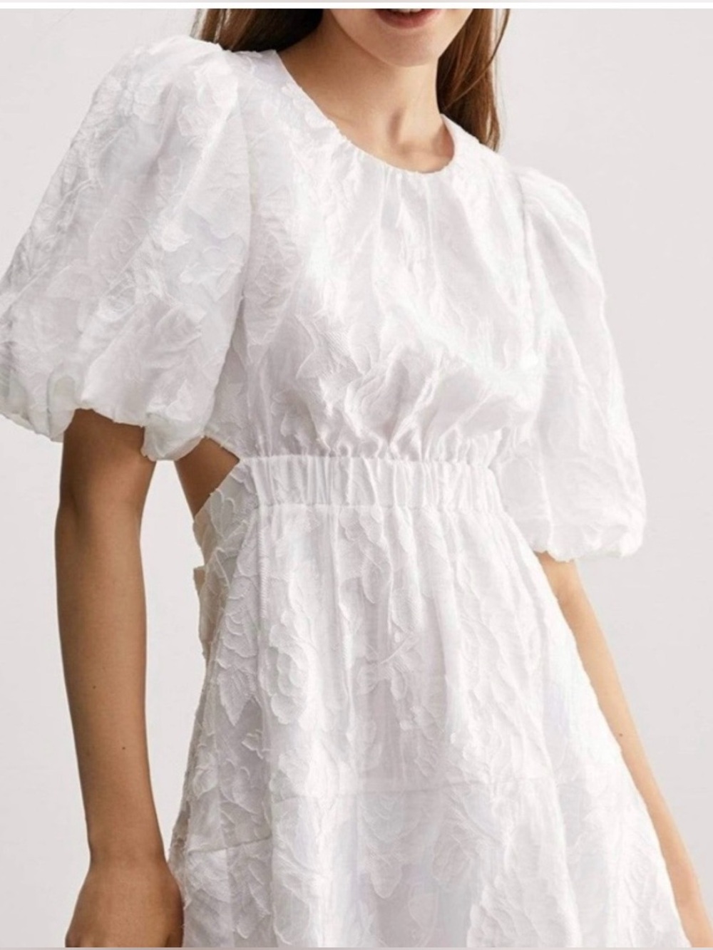 J.ING Puff-Sleeve Backless Cutout Dress